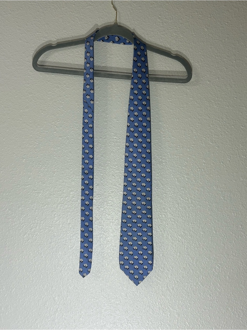Southern Proper Light Blue Elephant Motif Silk Tie